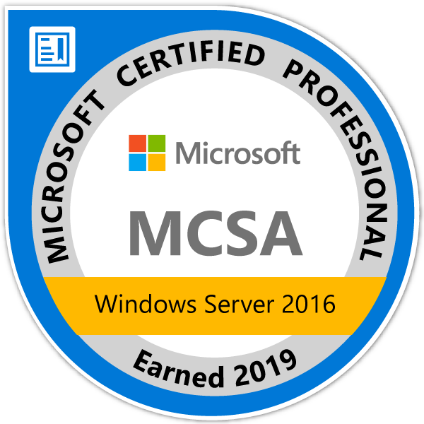 MCSA Windows Server 2016